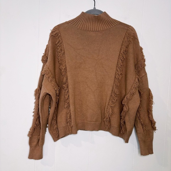 Fanco Tan Fringe Sweater S - Picture 3 of 9